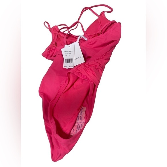 La Blanca Island Goddess Pink One Piece Double Strappy Swimwear Size 2 (… - Picture 6 of 14
